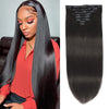 Clip in Hair Extensions Real Human Hair 120G Straight Human Hair Clip in Extensions for Black Women Remy Hair Double Weft 8Pcs with 20 Clips 16Inch Natural Black Color