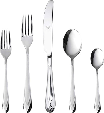 Image of PCS Place 20-Piece Flatware Set Diamante, Stainless Steel, Silver, 29 X 11.5 X 12 Cm