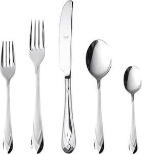 PCS Place 20-Piece Flatware Set Diamante, Stainless Steel, Silver, 29 X 11.5 X 12 Cm