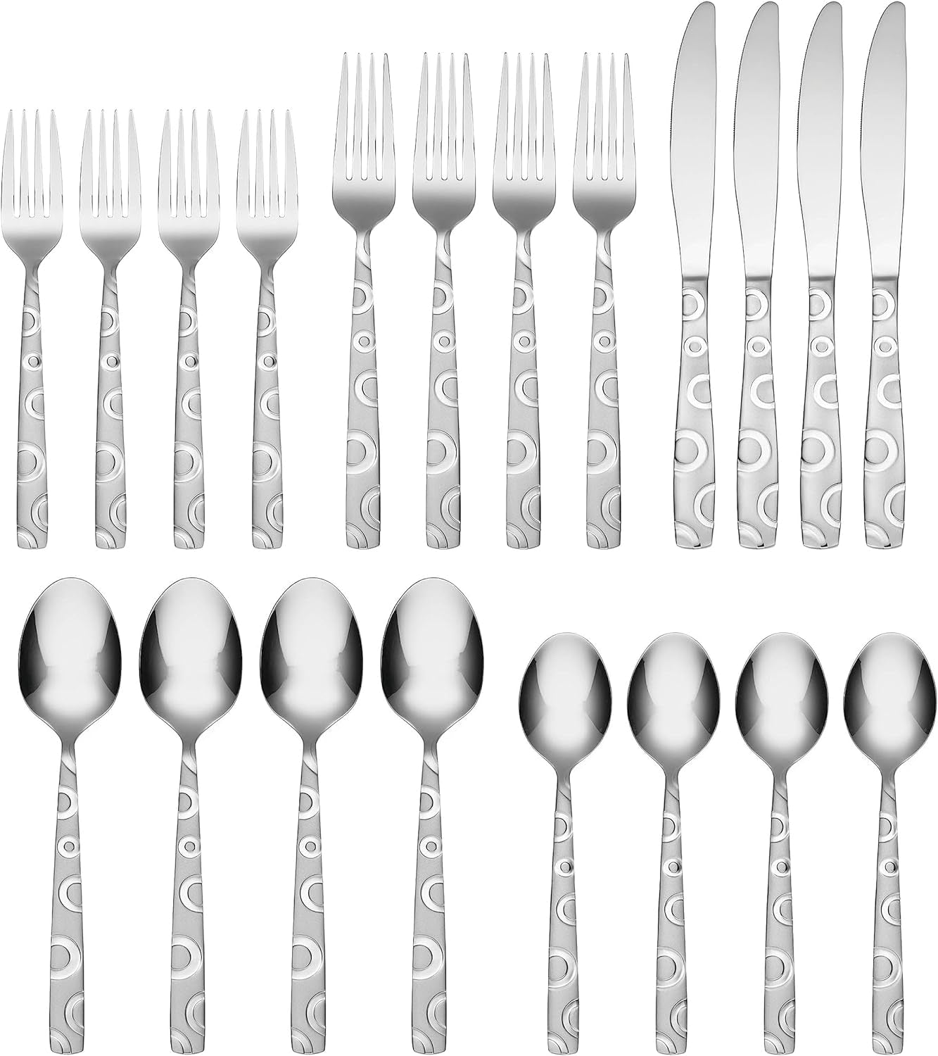 Hemisphere Sand Piece Flatware Set, 20 Count, No Color