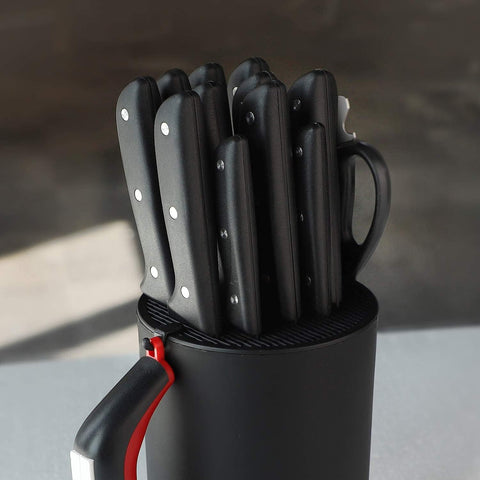 Image of Universal Knife Block Holder, Knife Holder without Knives,Detachable for Easy Cleaning, round Knife Holder for Safe, Space Saver Knife Storage,Unique Design Slot to Protect Blades