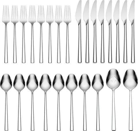 Image of Lx Collective Piece Flatware Set, 26 Count, Metallic