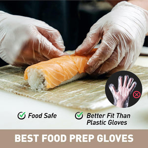 Disposable Gloves M, Food Safe| Latex-Free and Powder-Free Clear Vinyl Gloves for Cooking, Food Prep, Household Cleaning, Exam| Medium,100 Counts/Box