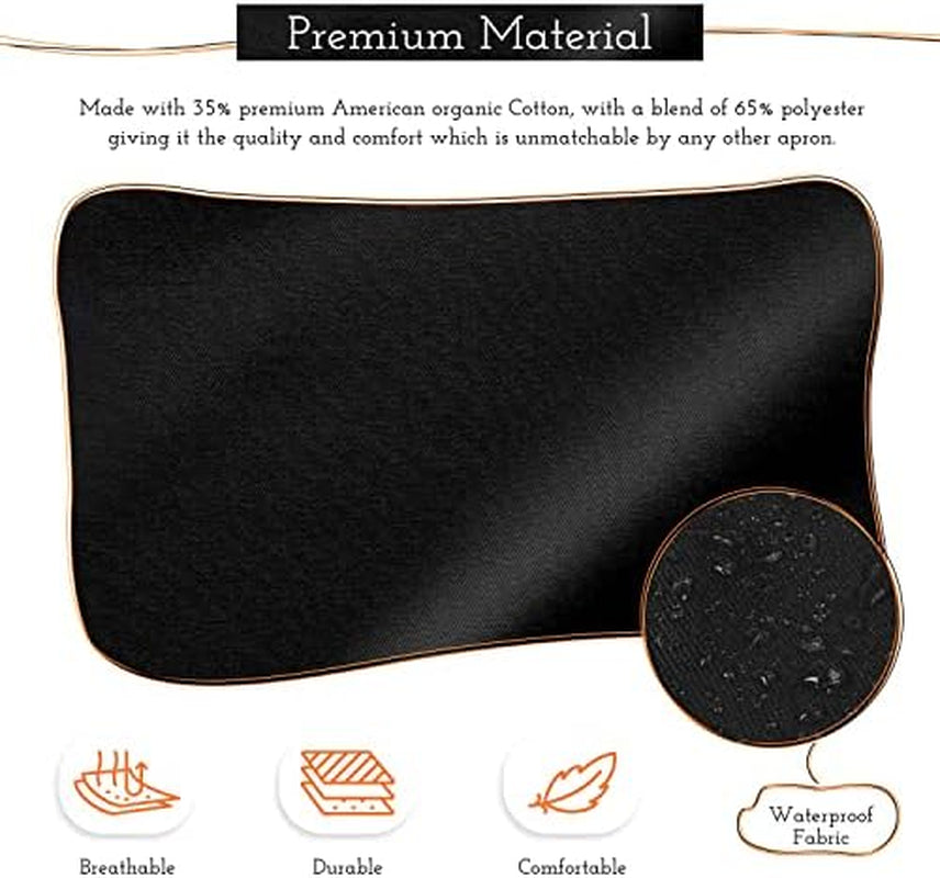 Unisex Chef Apron, Professional Apron, Oil and Water Resistant, Heavy Duty Breathable, Large Straps and Large Pockets