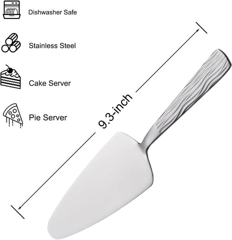 Image of Silver Cake Server, 9.3-Inch Stainless Steel Pie Server, Pizza Server of 3, Pie Server Spatula, Cake and Pie Servers, Dishwasher Safe