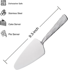 Silver Cake Server, 9.3-Inch Stainless Steel Pie Server, Pizza Server of 3, Pie Server Spatula, Cake and Pie Servers, Dishwasher Safe