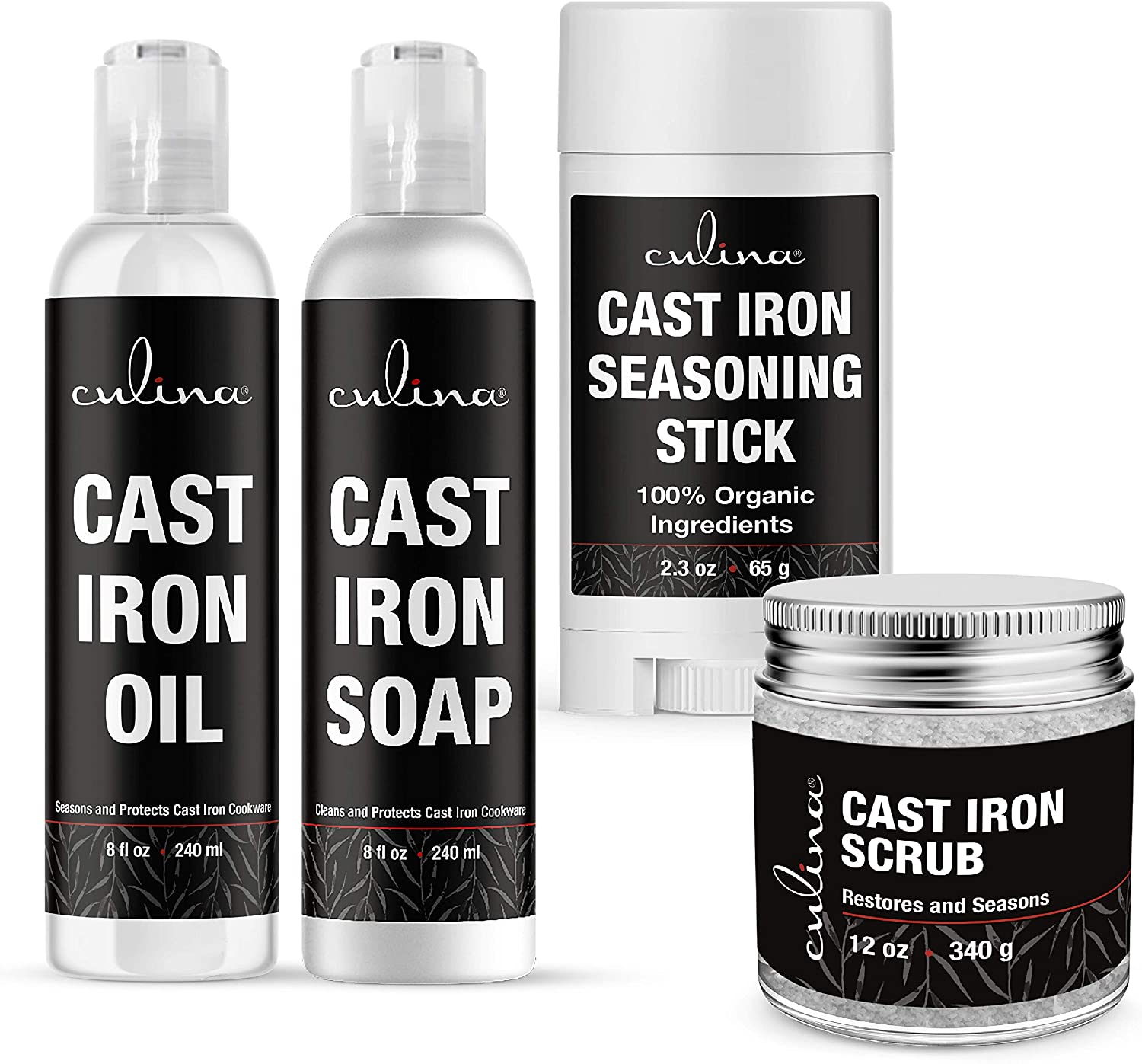 Culina Cast Iron Seasoning Stick | Soap | Oil Conditioner | Restoring Scrub | All Natural Ingredients | Best for Cleaning, Non-stick Cooking & Restoring | for Cast Iron Cookware, Skillets, Pans & Grills!… - Livananatural