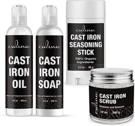 Culina Cast Iron Seasoning Stick | Soap | Oil Conditioner | Restoring Scrub | All Natural Ingredients | Best for Cleaning, Non-stick Cooking & Restoring | for Cast Iron Cookware, Skillets, Pans & Grills!… - Livananatural