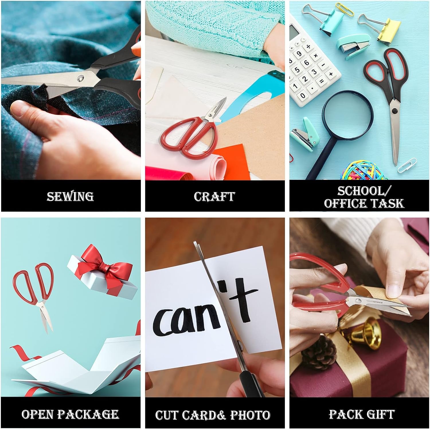 Kitchen Shears, 3 Pack Kitchen Scissors Heavy Duty Meat Scissors, Cooking Scissors, Multipurpose Stainless Steel Scissors for Chicken, Fish, Turkey, Crab, Vegetables, Pizza