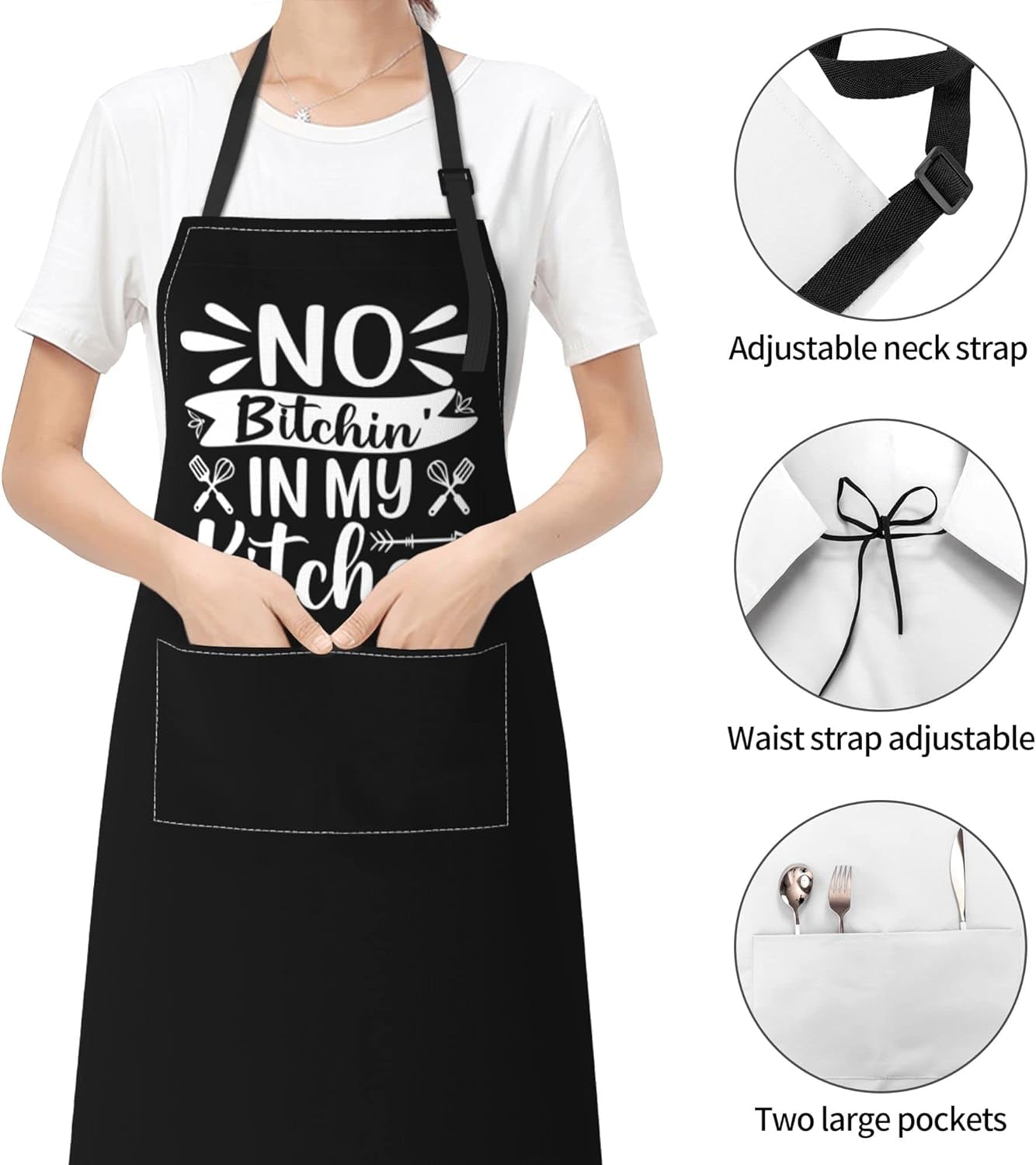 Aprons for Women with Pockets | 28 X 33 Inches | Cooking, Baking, Kitchen, Chef, Men'S Apron