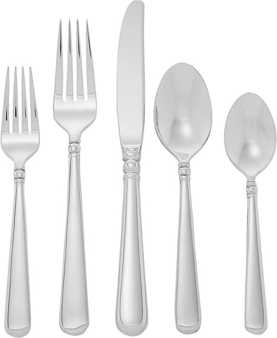 Image of Pearl Platinum Flatware, 20-Piece Set, Metallic