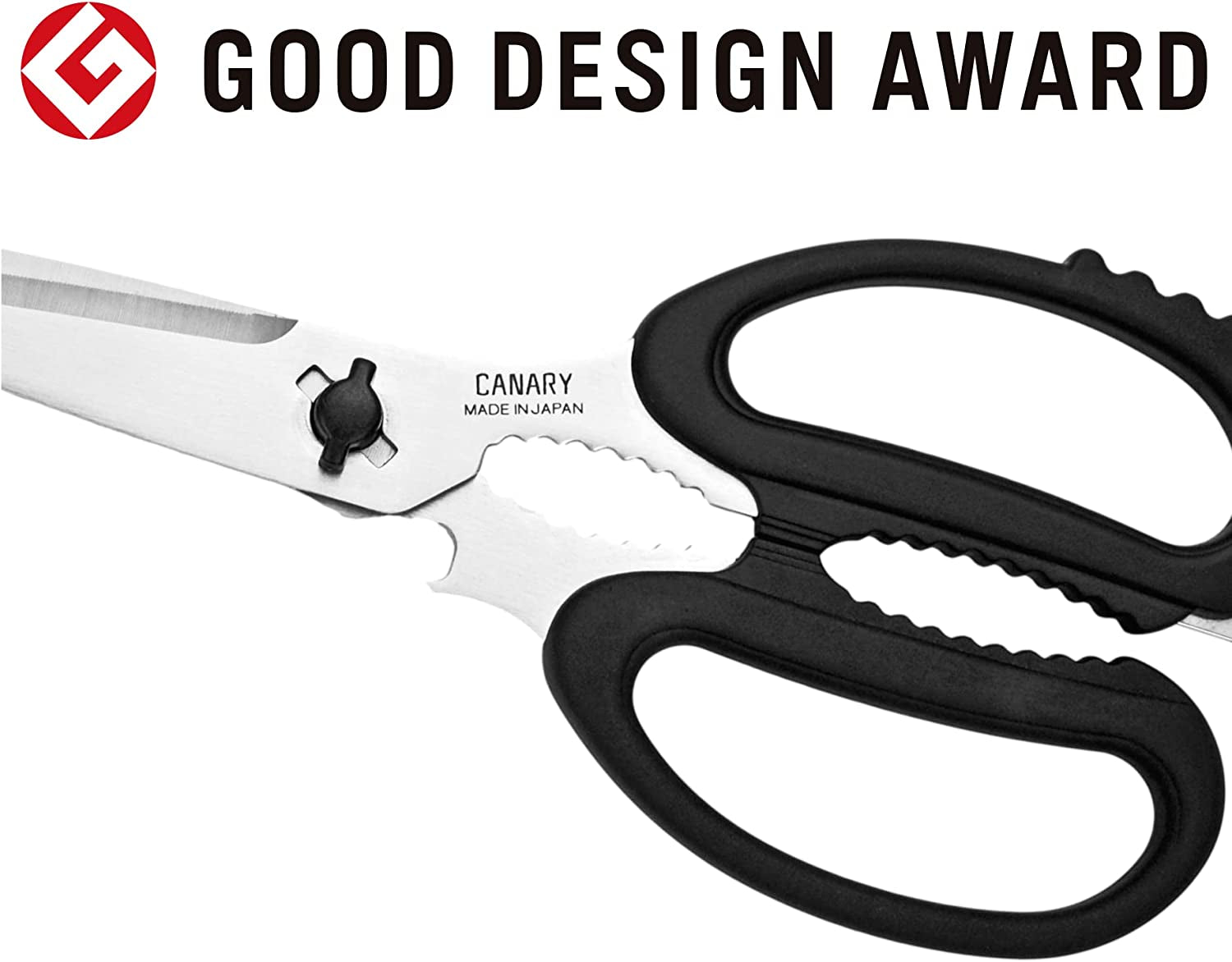 Japanese Kitchen Scissors Heavy Duty 8.2", Made in JAPAN, Dishwasher Safe Come Apart Blade, Multipurpose Kitchen Scissors, Sharp Serrated Japanese Stainless Steel, Black