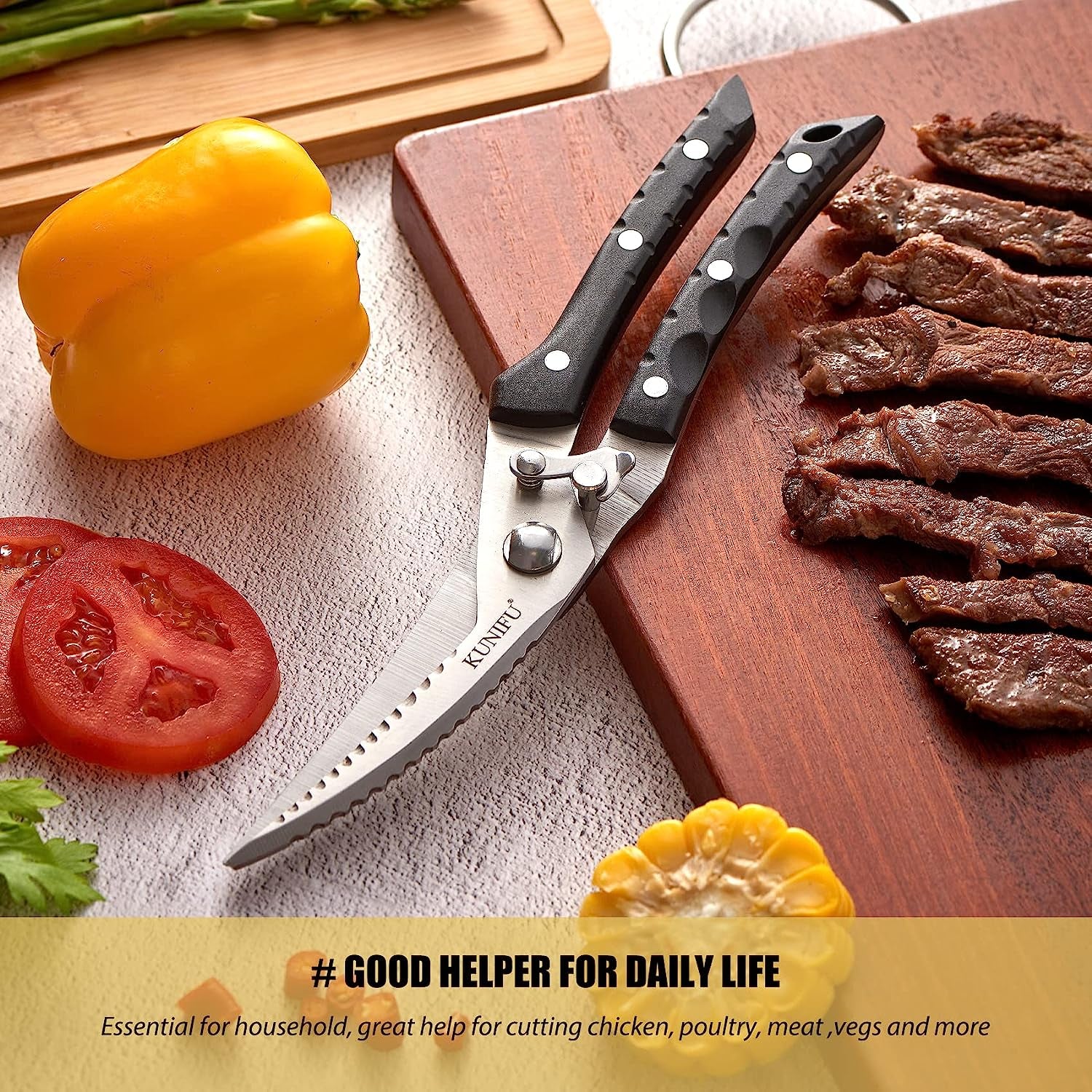 Poultry Shears, All Purpose Heavy Duty Kitchen Scissors for Turkey Fryer Chicken Thanksgiving Christmas Day