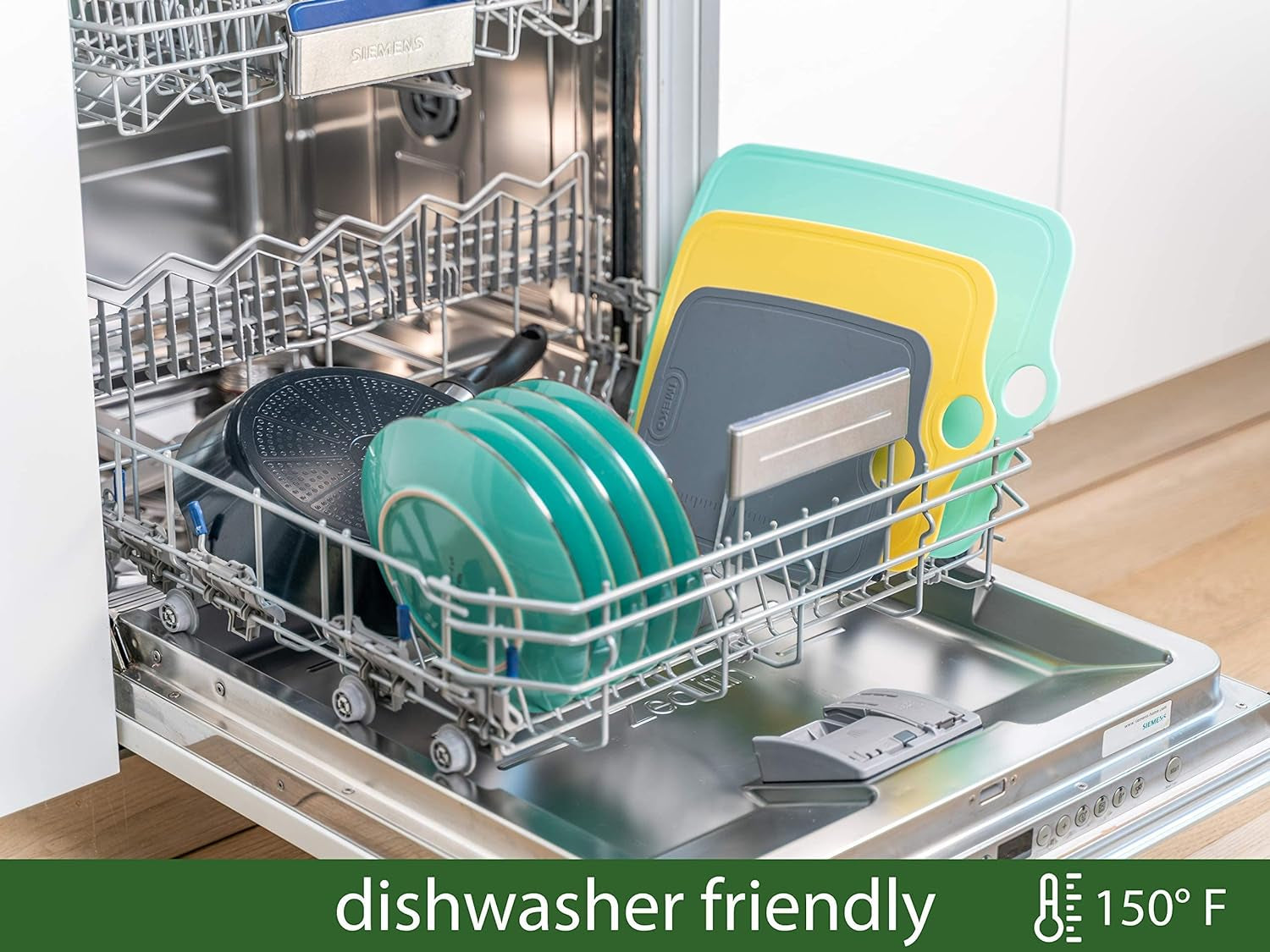 TPU Cutting Board, BPA Free, Knife Friendly, Flexible, Dishwasher Friendly, Space Saving, Ergonomic Design, Chopping Mat - Aqua Green - Size: Medium 13.7" X 9.4"- W: 10 Oz.