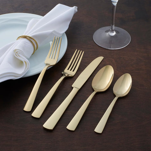 Image of Aptitude Champagne Satin 20 Piece Flatware Set