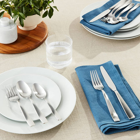 Image of Everdine 20 Piece Everyday Flatware Set, Service for 4 , 18/0 Stainless Steel, Silverware Set, Dishwasher Safe