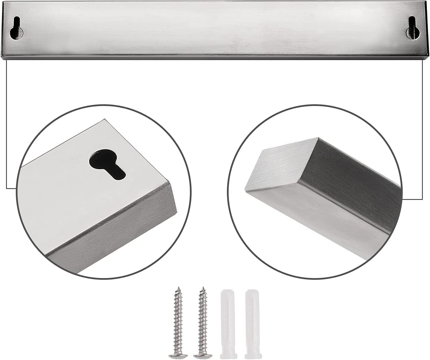 20 Inch Magnetic Knife Holder for Wall - Upgraded Stainless Steel Knife Magnetic Strip No Drilling with 3M Type, Magnet Knife Strip Bar Rack for Kitchen Utensil & Tool Holder