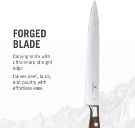 Grand Maître Carving Knife - Innovative Straight Blade for Easy Carving - Wood Handle - 8”