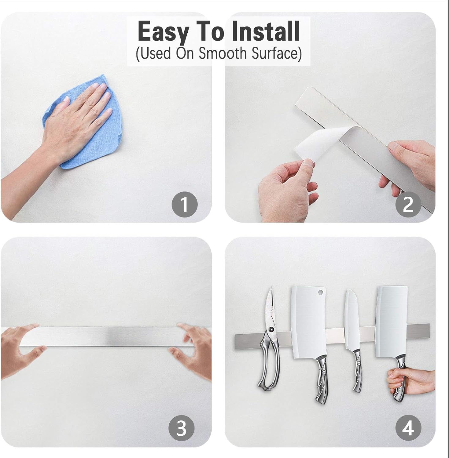 Magnetic Knife Strip, 20 Inch Stainless Steel Magnetic Knife Holder for Wall, Knife Storage Bar, Knife Rack, Magnetic Tool Organizer, Home & Kitchen Accessories, Kitchen Utensil Holder