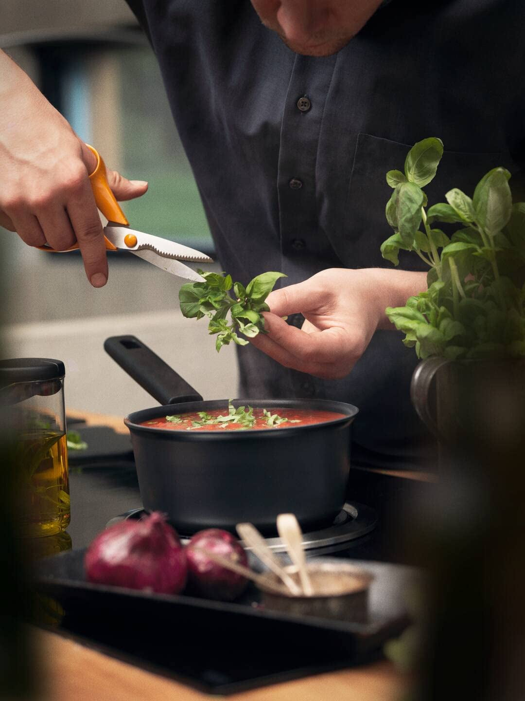 Kitchen Scissors, Total Length: 18 Cm, Quality Steel/Synthetic Material, Classic, 1000819