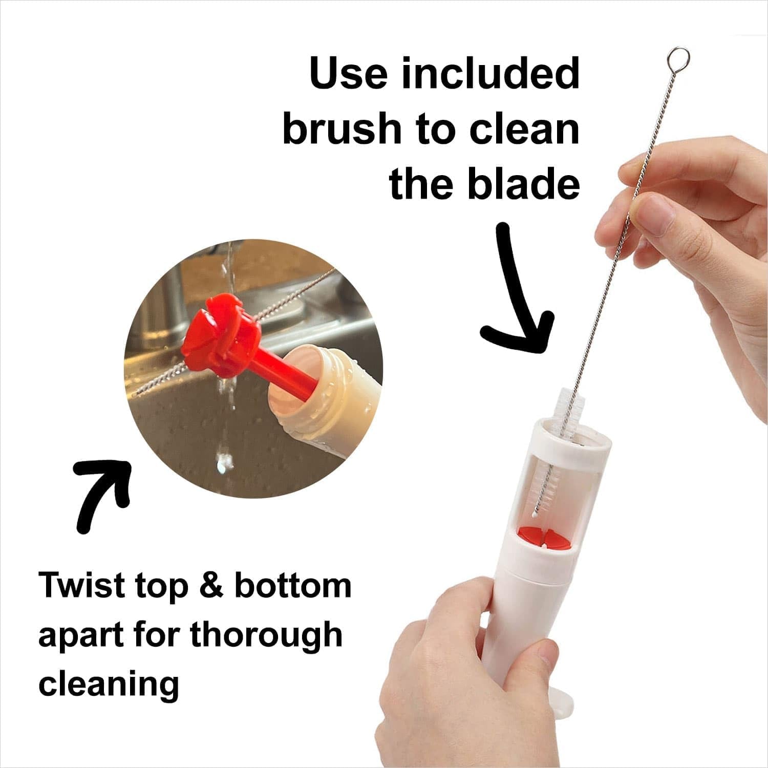 Grape Cutter for Kids - Cuts Small Grapes, Tomatoes, Pitted Olives into 4 Pieces for Vegetable Fruit Salad. Easy to Clean with 2 Cleaning Brushes. Essential Kitchen Accessory