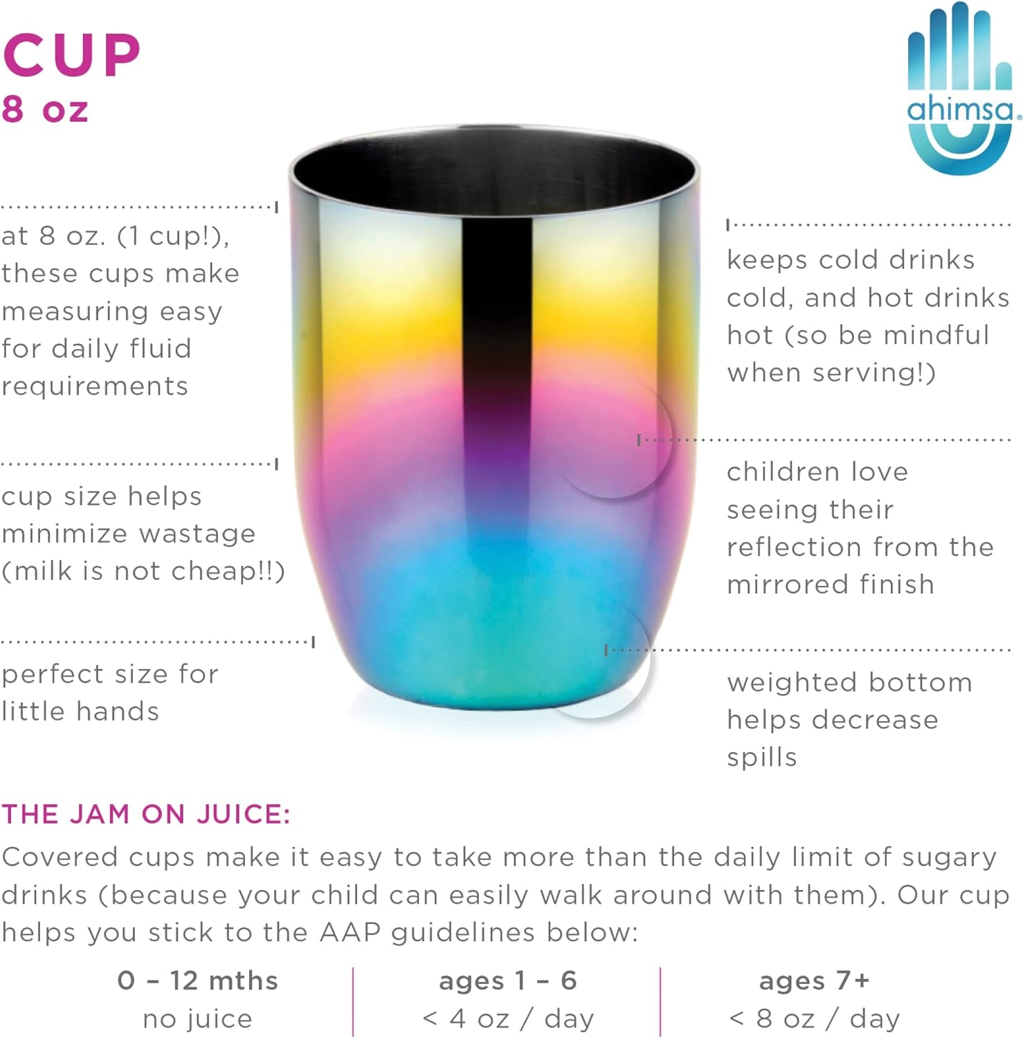 Stainless Steel Dinner Set - 5 Piece Mindful Mealtime Set | Pediatrician Designed Stainless Steel Plates for Kids, Toxin Free Stainless Steel Dinnerware Set | 100% BPA Free (Iridescent Blue)