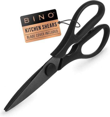 Stainless Steel Blade Kitchen Shears - Black | Strong & Sharp Kitchen Shears | Cooking Scissors | Food Shears | Vegetable Scissors | Poultry Meat & Bone Cutting Scissors | Utility Kitchen Tool