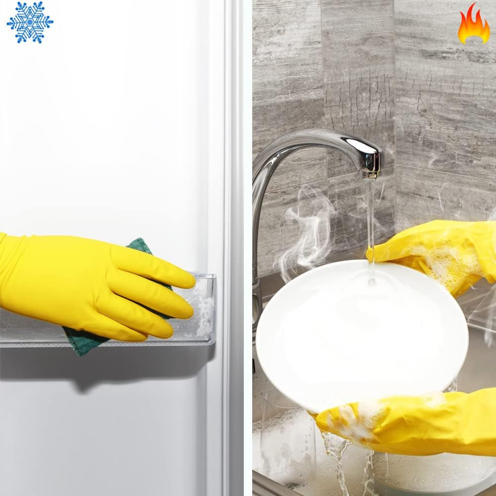 Reusable Latex Gloves for Dishwashing Cleaning,Water Resistant Household Gloves for Kitchen Bathroom