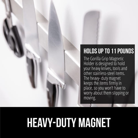 Image of The Original  Stainless Steel Magnetic Knife Holder, 18 Inch, Heavy Duty Magnet Strip for Knives, Wall or Refrigerator Mounted Bar, Easy Install Rack, Securely Store and Organize Kitchen