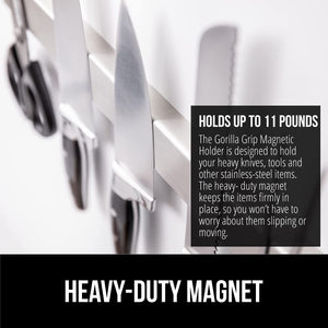 The Original  Stainless Steel Magnetic Knife Holder, 18 Inch, Heavy Duty Magnet Strip for Knives, Wall or Refrigerator Mounted Bar, Easy Install Rack, Securely Store and Organize Kitchen