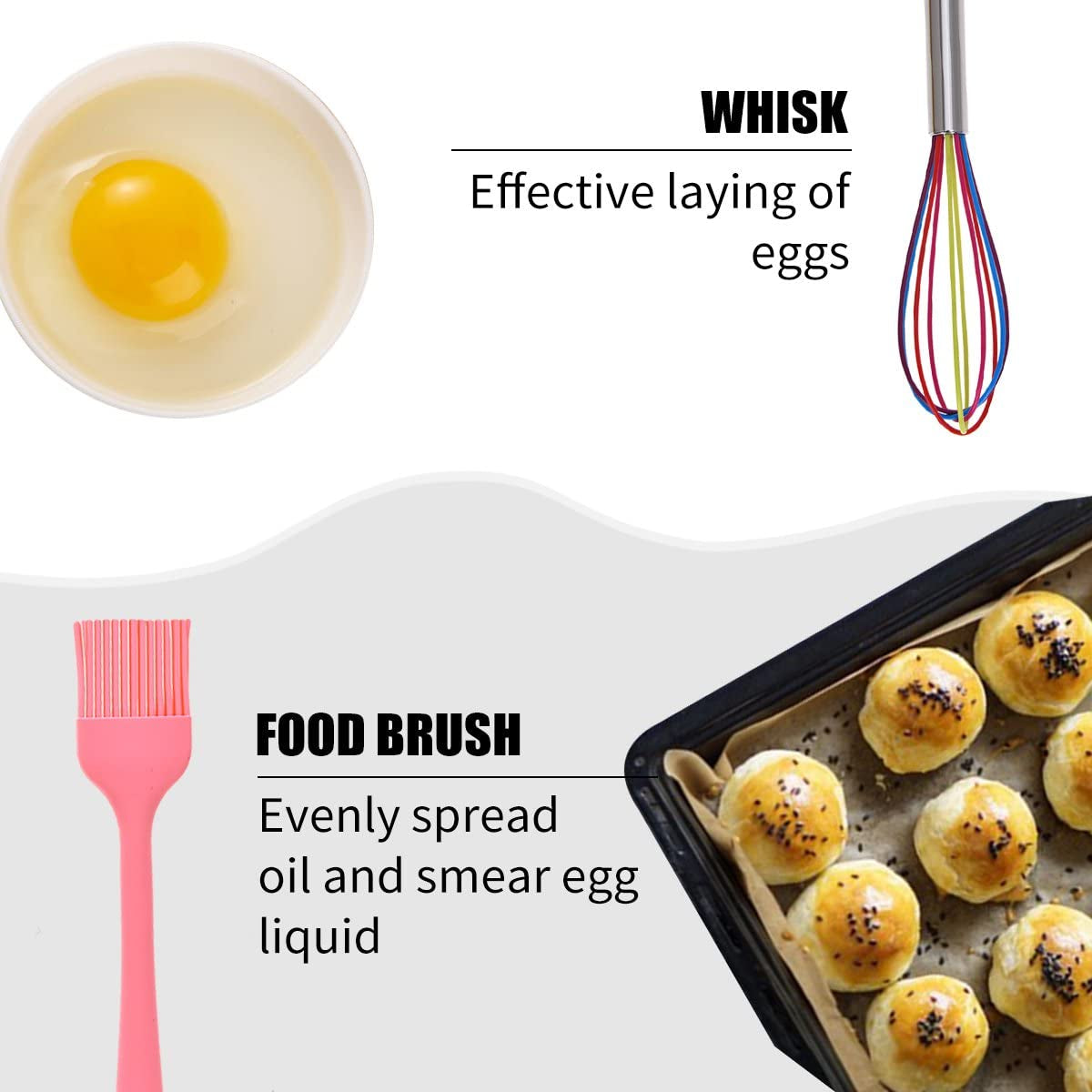 Silicone Kitchen Utensils Set - 10 Pieces Multicolor Silicone Heat Resistant Non-Stick Kitchen Cooking Tools