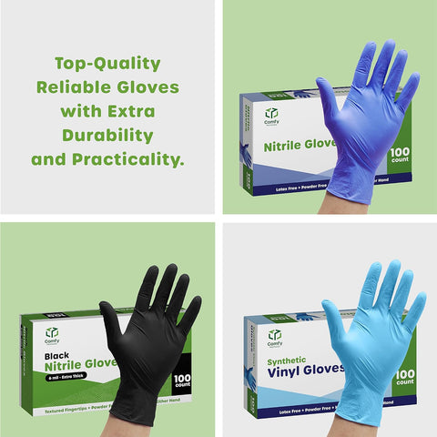 Image of Clear Powder Free Vinyl Disposable Plastic Gloves