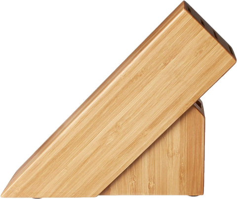 Image of PRO 6-Slot Slimline Knife Block, Made from Durable, Sustainable Bamboo, Easy to Clean Universal Knife Block, Knife Holder for Kitchen Counter