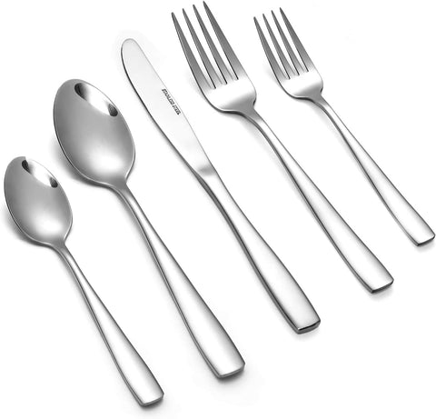 Image of Stainless Steel Flatware Sets, 30-Piece, Service for 6