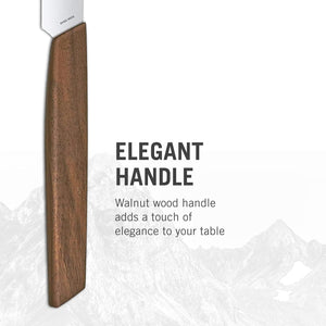 6.9000.12G Swiss Modern 2-Piece Steak Knife Set, 5", Walnut Wood