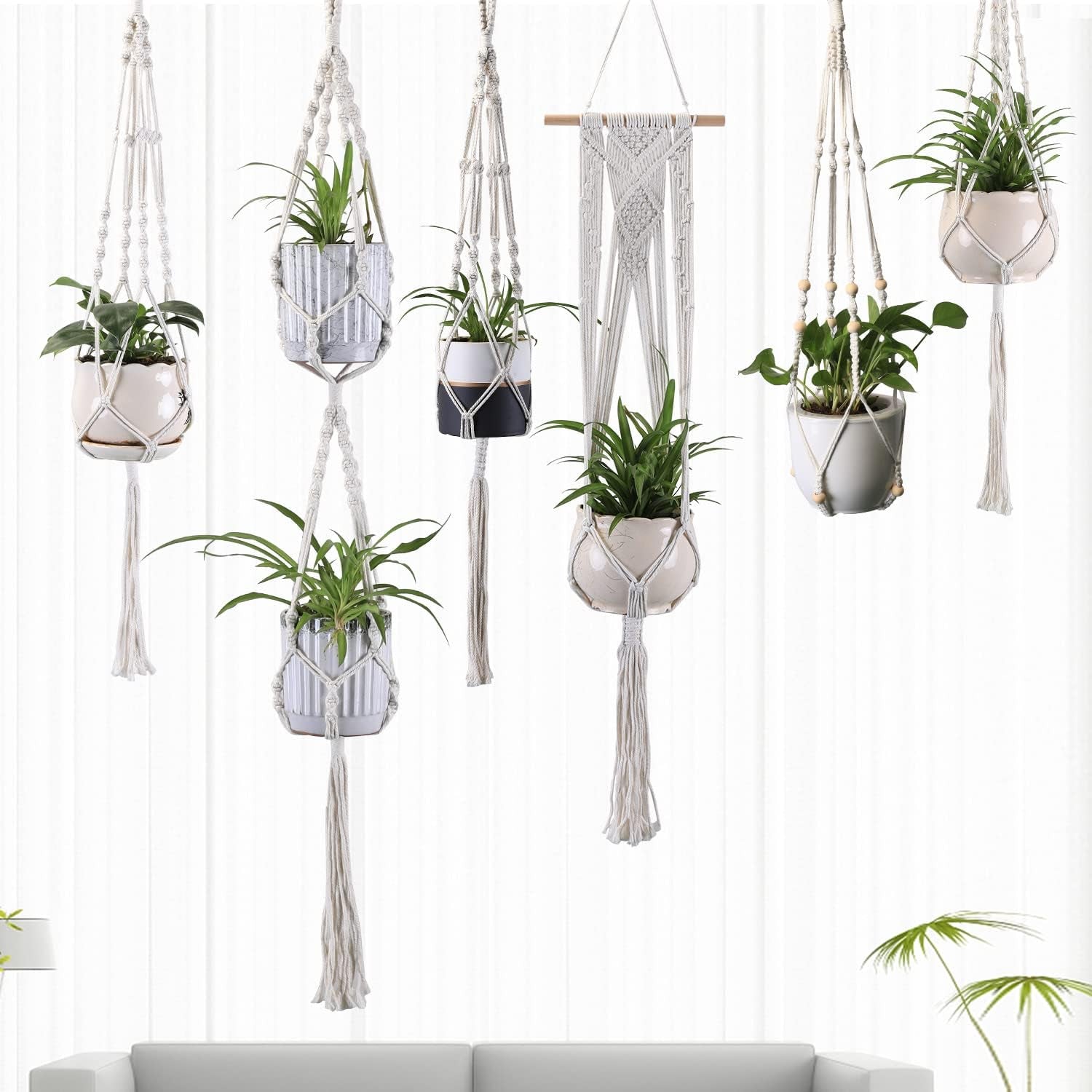 6 Pack Plant Hanger Indoor Hanging Planter Basket for Indoor Plants Hanging Plant Holders Indoor Hanging Plant Pot for Plants Hanging Planters for Indoor Plants