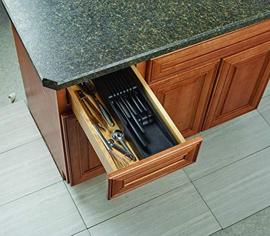 5229614 7 Slot in Drawer Knife Organizer, 18-Inch, Black