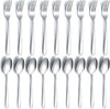 24 Pieces Spoons and Forks Set, Food Grade Stainless Steel Flatware Cutlery Set, Silverware Forks and Tablespoon for Home, Kitchen and Restaurant, Mirror Polished, Dishwasher Safe