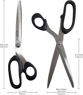 Heavy Duty Multi-Purpose Kitchen Shears, Korean Barbecue Kalbi Rib Meat Cutting/Micro-Serrated 2.2T Blade/Quality Stainless Steel Scissors Large 9.6-Inches