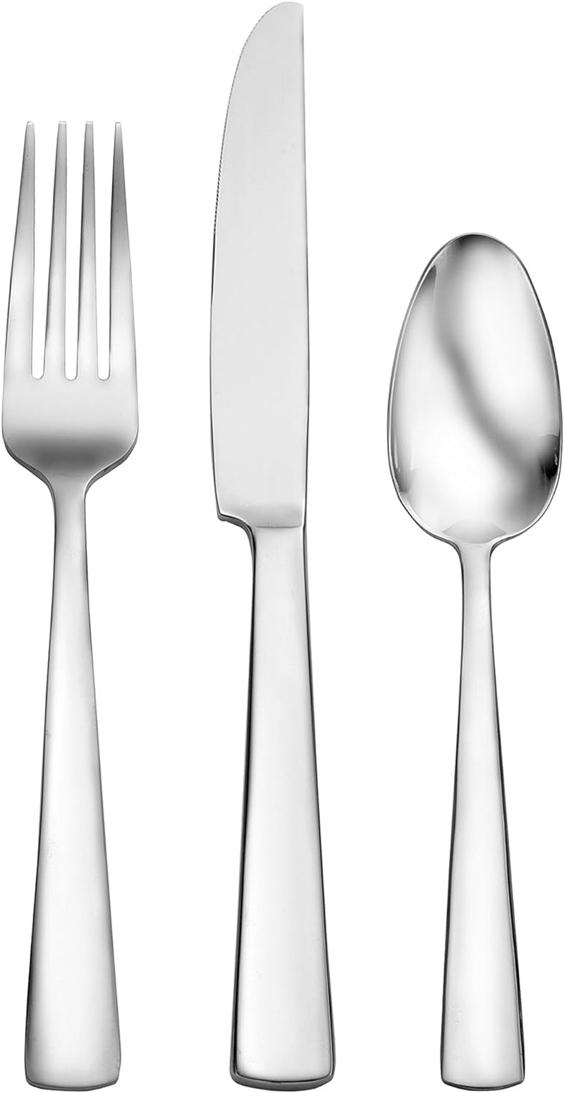Chef'S Table 24 Piece Everyday Flatware Dining Set, 3.70 LB, Metallic