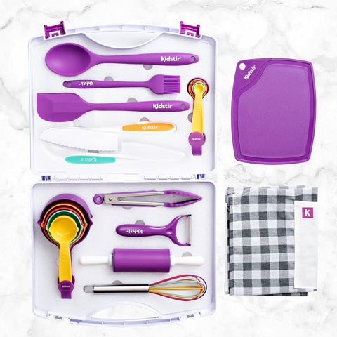 Image of Kids Cooking Sets Kids Baking Set 34 Piece Real Cooking Set for Kids with Organizer Carrying Case, Kids Cooking Utensils for Girls and Boys Kid Cooking Gift Set and Baking Set for Kids