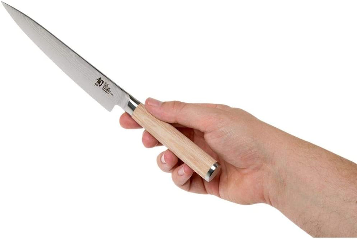 Classic Blonde 6” Utility Knife, Blonde Pakkawood Handle, Full Tang VG-MAX Blade