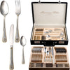 Royal Family Collection 72 Piece Fine Flatware Silverware Set with Gift Carrying Case, Elegant Design, Serves Parties 12 People, Perfect Housewarming Graduation for Loved Ones, Gold