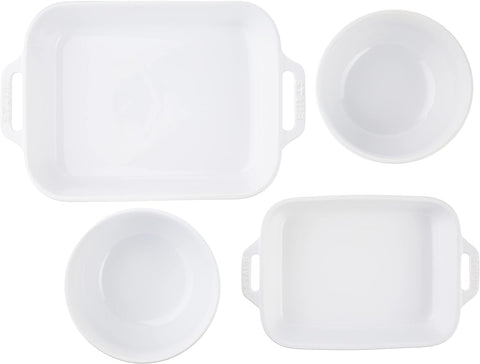 Image of Ceramic 4-Pc Baking Dish and Bowl Set - White