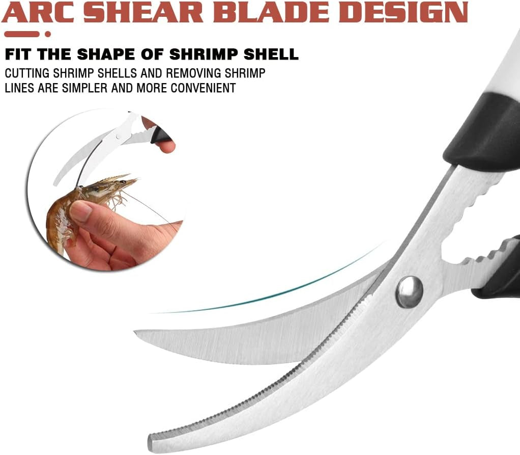 Heavy Duty Kitchen Scissors Poultry Shears 2Pcs Set Black