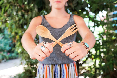 Kid'S Bamboo Reusable Utensils | Dishwasher-Safe | No BPA or Phthalate | Made from Durable, Sustainable Materials | Eco-Conscious | 3 Spoons, 3 Forks (Pack of 6)