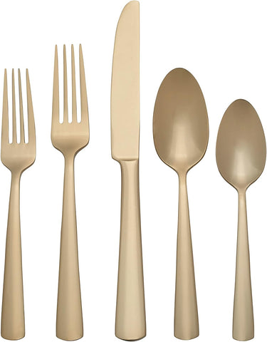 Image of Aptitude Champagne Satin 20 Piece Flatware Set