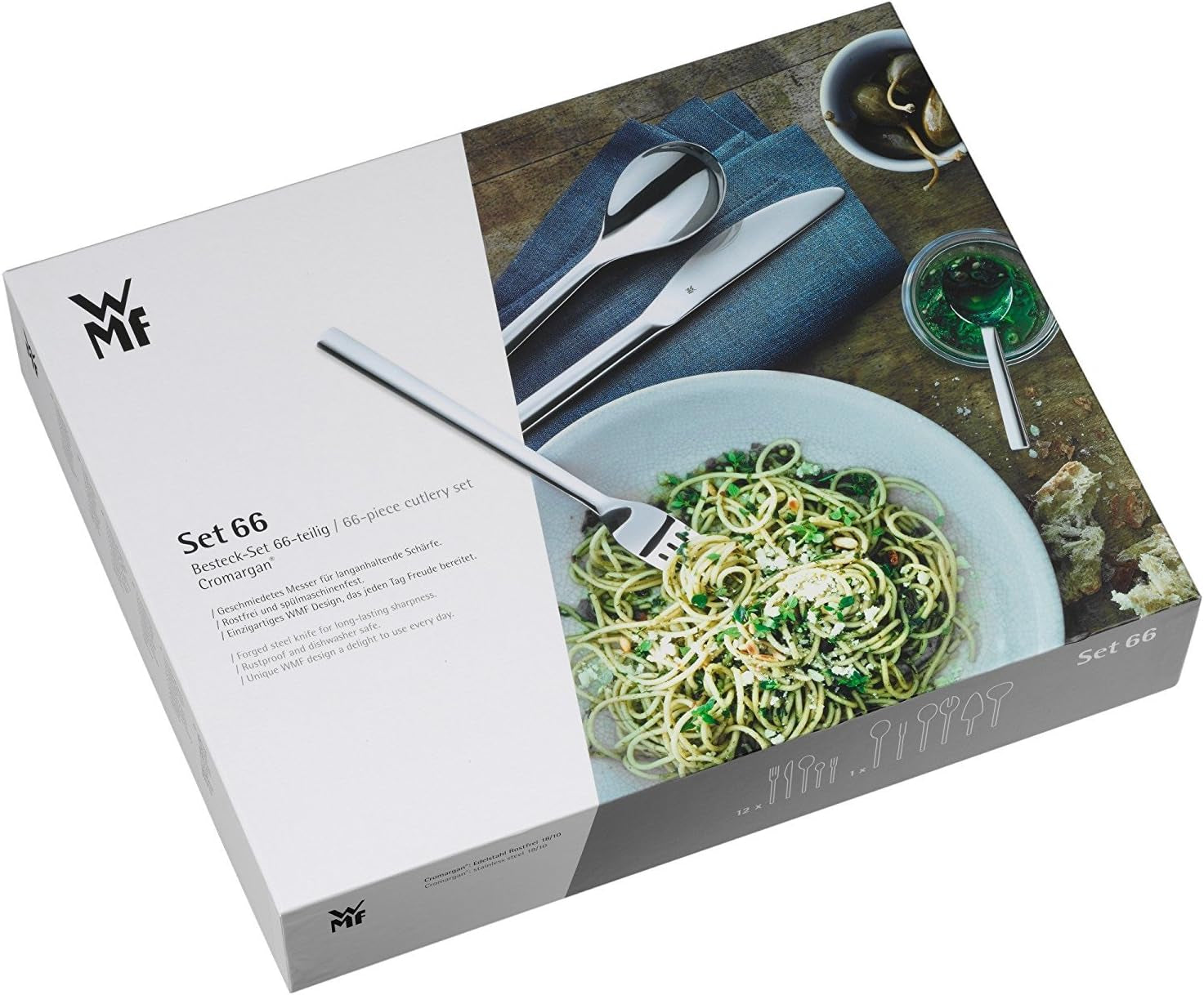 Cutlery Set 66-Pcs. Boston, 54.2 X 29.6 X 21.5 Cm, Silver, Piece