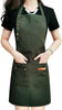 Apron for Men Women with Adjustable Straps and Large Pockets, Canvas Cotton Cooking Kitchen Chef Bib Aprons Waterproof Green