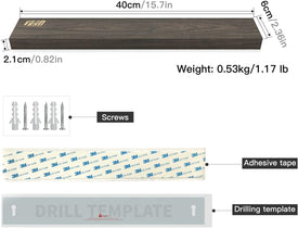 Ash Wood Magnetic Knife Strip, Magnet Utensil Holder for Wall, Refrigerator, Wooden Rack for Kitchen Knives, No Drill (Dark Brown, 16 Inches, without Knives)